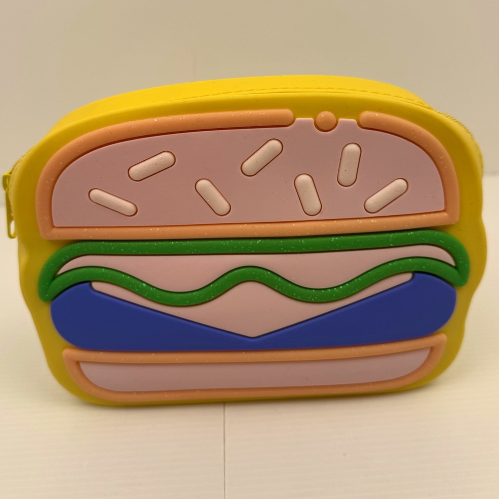More Than Magic Burger Silicone Pencil Case School Pouch Paint Brushes Yellow